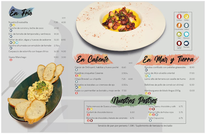 Aceite en la mesa gastrobar menu 1