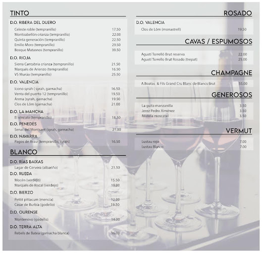 Aceite en la mesa gastrobar menu 2
